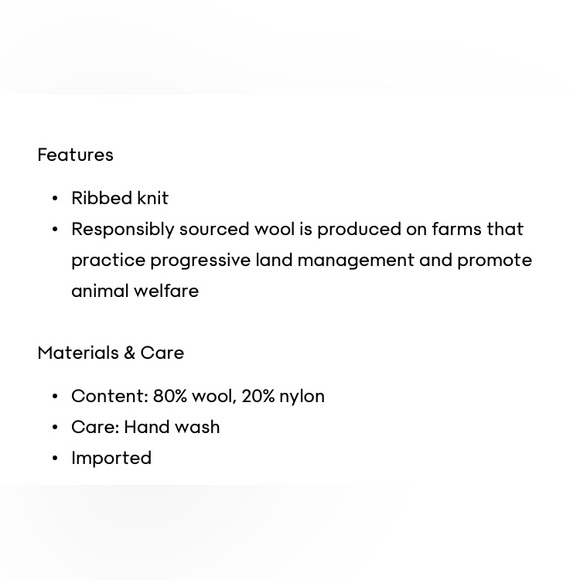 New Aritzia Wilfred Merino Wool Rib Narrow Scarf - Picture 5 of 6